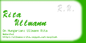 rita ullmann business card